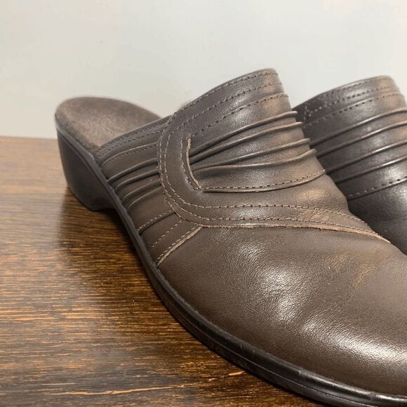 Clarks Bendables Brown Leather Mule Size - Picture 5 of 9
